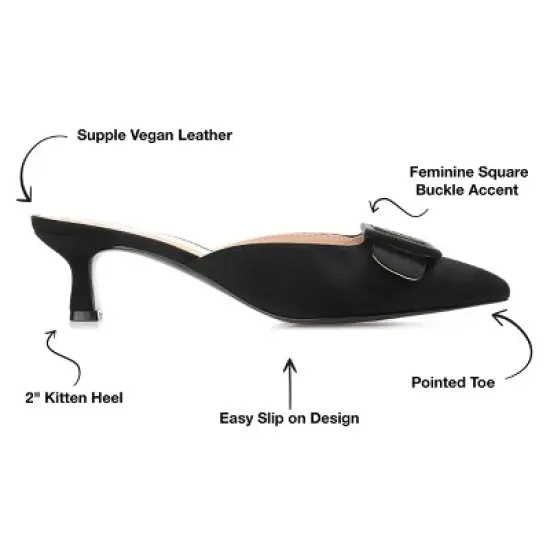 Journee Collection Womens Vianna Kitten Heel Mules Pointed Toe Pumps image {7}