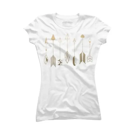 Junior's Design By Humans Be Brave Little Arrow (gold) By staceyroman T-Shirt image {6}