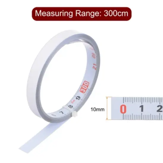 Unique Bargains Steel Left to Right Read Sticky Metric Scale Tape Measure 300cm image {1}