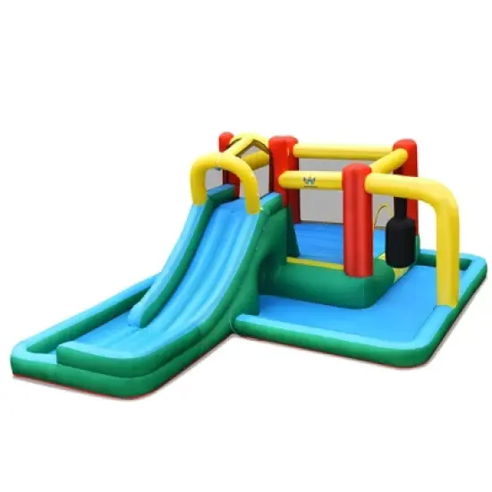 Costway Slide Water Park Climbing Bouncer Pendulum Tunnel Game Without Blower image {2}