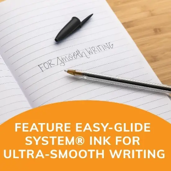 Bic Cristal Xtra Smooth Ballpoint Stick Pen Black Ink 1mm Medium Dozen MS11BK image {5}