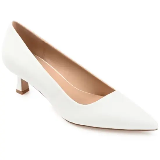 Journee Collection Womens Celica Slip On Kitten Heel Pointed Toe Pumps image {16}