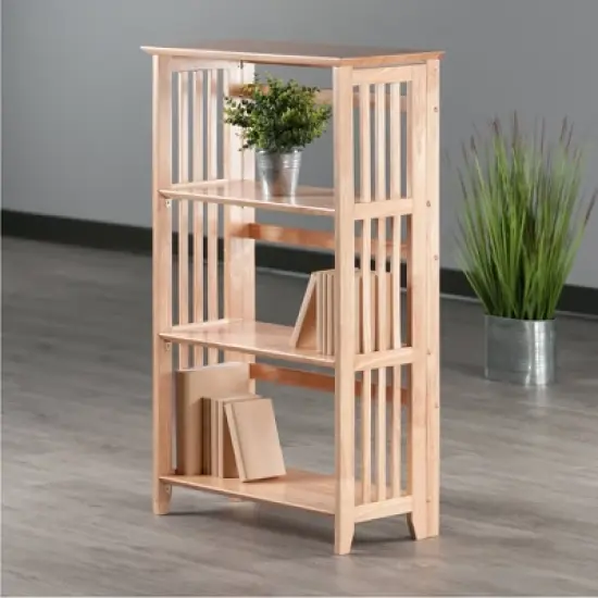 42" 4 Tier Foldable Bookshelf Natural - Winsome image {15}