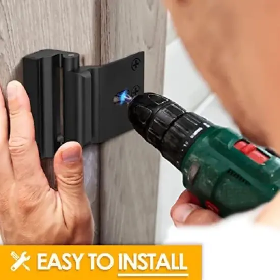 DOMETOUR Home Security Door Reinforcement Lock, Metal Child Safety Proof Front Door Latch, Extra High Security Interior Door Lock image {3}