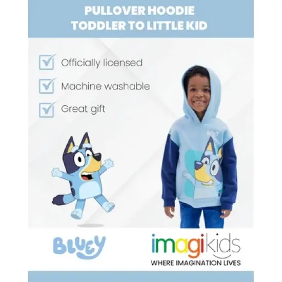 Bluey Fleece Pullover Hoodie Toddler to Little Kid image {1}
