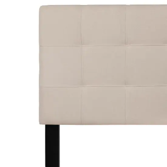 Flash Furniture Bedford Tufted Upholstered Queen Size Headboard in Beige Fabric image {5}