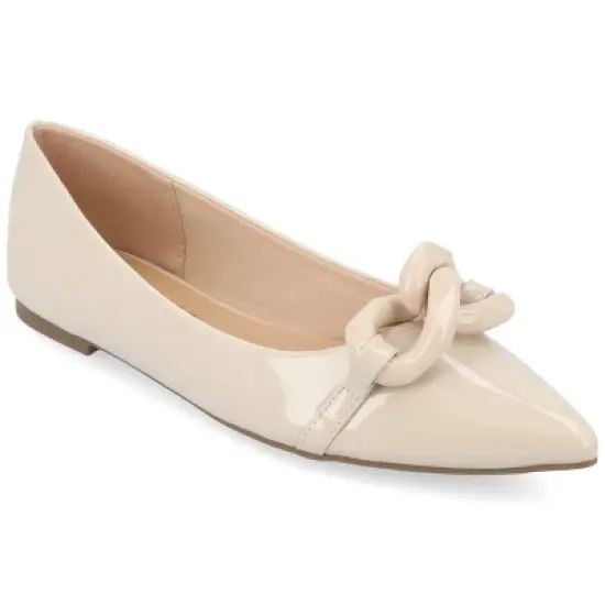 Journee Collection Womens Clareene Slip On Pointed Toe Ballet Flats image {9}