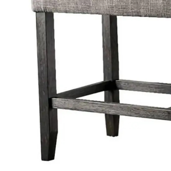 41" Counter Height Bench with Padded Seating Gray - Benzara image {3}