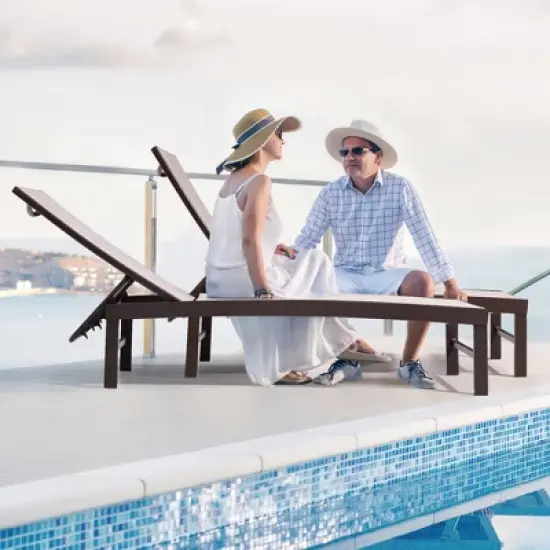 Pellebant Outdoor Pool Lounger Aluminum All-weather Adjustable Chaise Lounge Chair image {8}