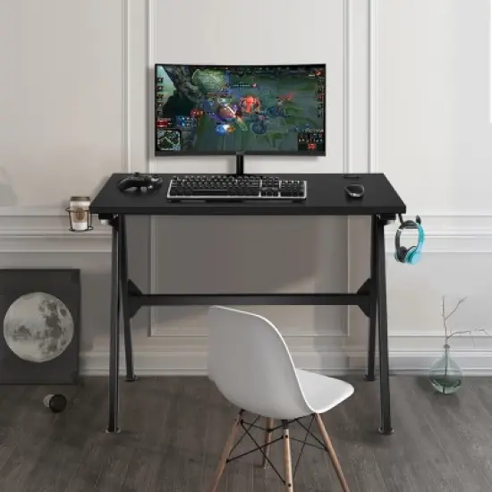 Costway Gaming Desk Home Office PC Table Computer Desk with Cup Holder & Headphone Hook image {3}