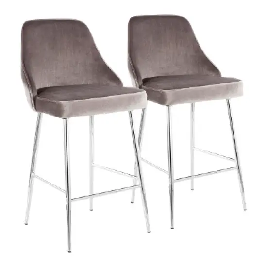 Set of 2 Marcel Contemporary Counter Height Barstools - LumiSource image {12}