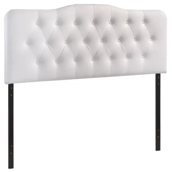 Annabel Queen Upholstered Vinyl Headboard White - Modway image {3}