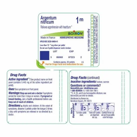 Argentum Nitricum 10M by Boiron Homeopathic Single Medicine For Stress & Sleep  -  80 Pellet image {1}
