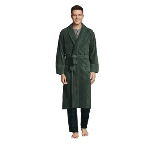 Lands' End Men's Calf Length Turkish Terry Robe image {14}