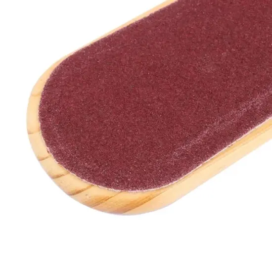 Unique Bargains Home Wooden Handle Rasp Pedicure Foot Nail Clipper Wooden Color Black 1 Pc image {3}