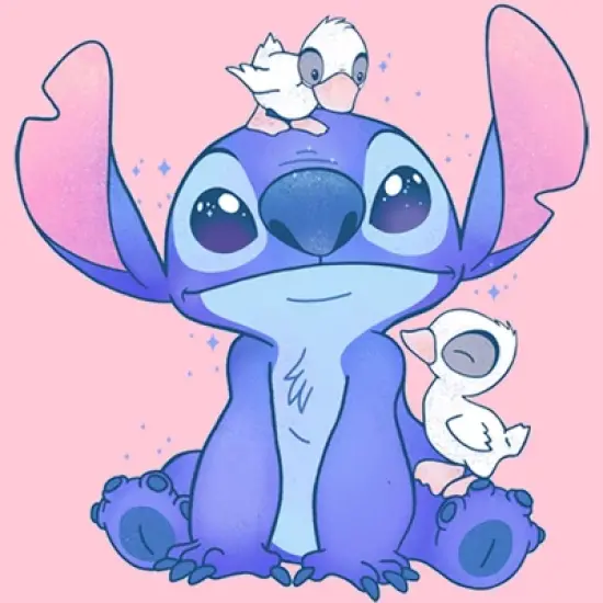 Girl's Lilo & Stitch Hanging with Ducks T-Shirt image {1}