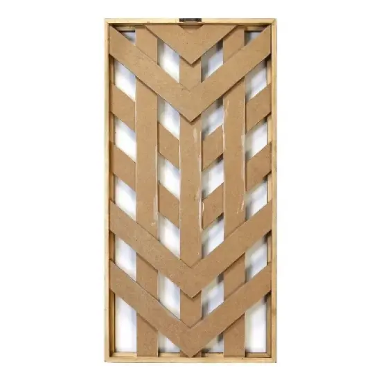 15.75 x 31 5" Framed Geometric Wood Wall Panel White/Gray - Stratton Home Decor image {2}