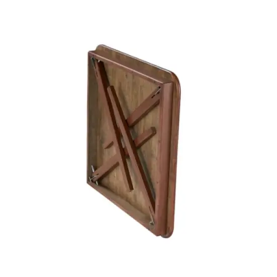 Straight Edge Folding Card Table Fruitwood - Stakmore image {3}
