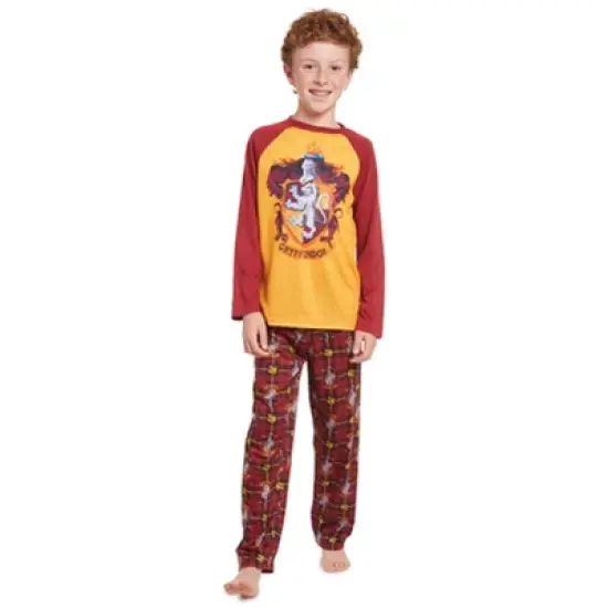 Harry Potter Hufflepuff Ravenclaw Slytherin Gryffindor Girls Pajama Shirt and Pants Little Kid to Big Kid image {1}