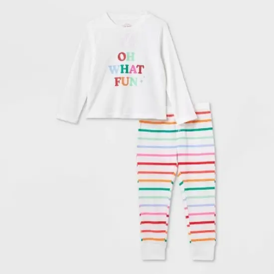 Toddler Striped Oh What Fun Matching Family Thermal Pajama Set - Wondershop&trade; image {1}