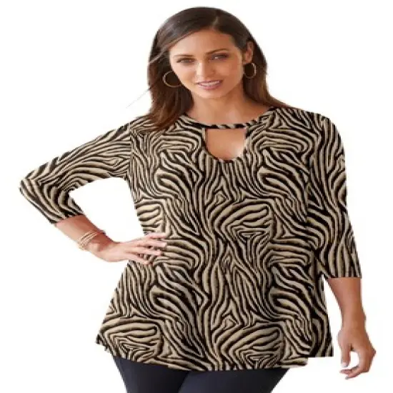 Jessica London Women&rsquo;s Plus Size Keyhole Swing Tunic image {6}