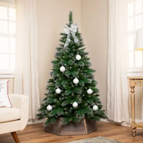Northlight Two-Tone Spruce Pine Glitter Tip Medium Artificial Christmas Tree - 6' - Unlit image {1}
