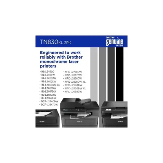 Brother TN830XL Black High Yield Toner Cartridge 2/Pack (TN830XL2PK) print up to 3 000 pages image {4}