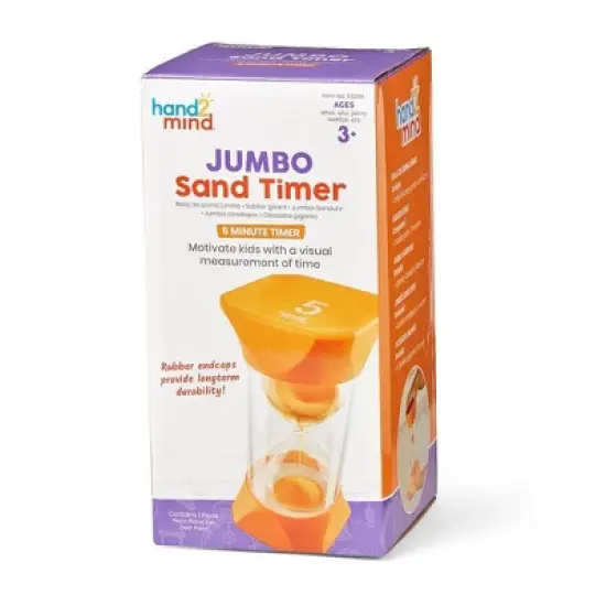 Hand2Mind 5 Minute Jumbo Sand Timer: Educational Teaching Aid for Kindergarten to 6th Grade, Plastic Material image {4}