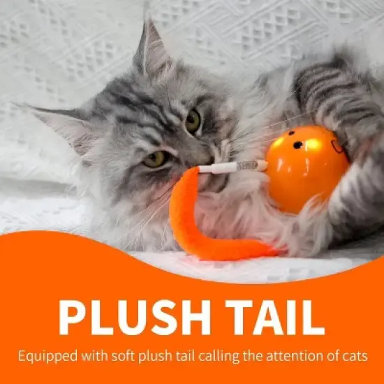 Allforpaws Interactive Cat Toy Mad Mouse, Orange image {2}