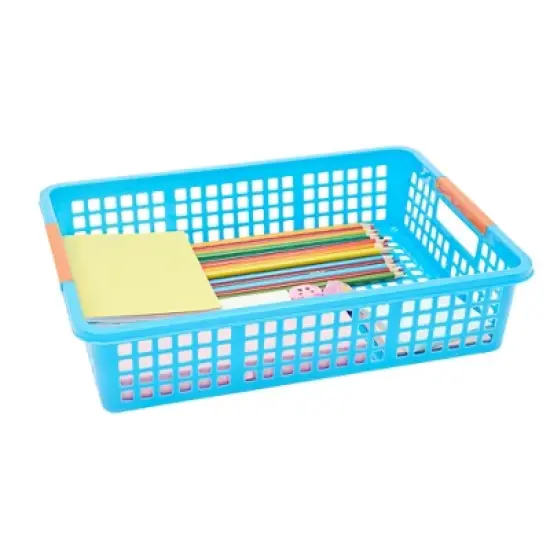 Bright Creations 6 Pack Plastic Turn In Trays Classroom Organizer for Paper, Colorful Storage Baskets for School Supplies, 13.5 x 10 In image {2}