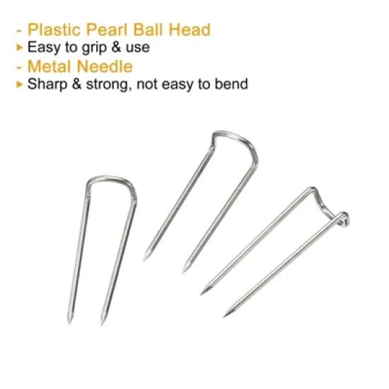 Unique Bargains Steel Dressmaker Ornament Craft Fabric Quilting Sewing U-Pins image {3}