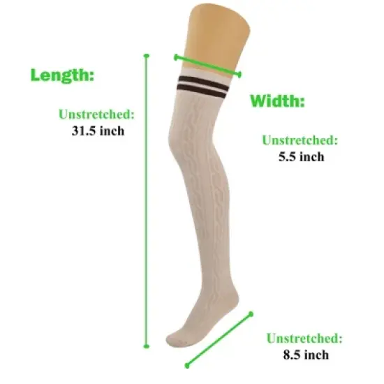 3 Pairs Over-the-Knee Thigh-High Socks for Women &ndash; Warm Boot Stockings, Soft & Stretchy Knit, US Size 5-10 image {3}