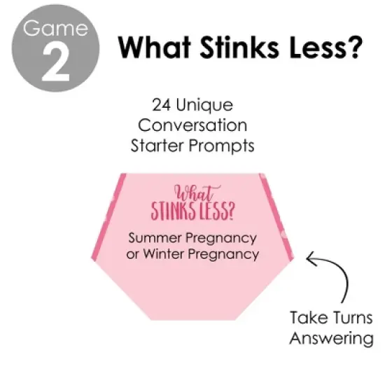 Big Dot of Happiness Baby Girl - Pink Baby Shower Conversation Starter - 2-in-1 Dirty Diaper Game - Set of 24 image {5}