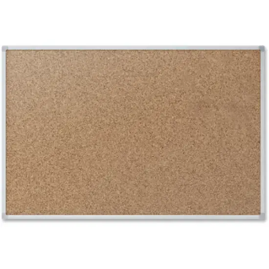 Mead - Classic - Cork Bulletin Board - Aluminum Frame - Natural Cork Surface - Silver - 36 in. x 48 in. - 1 Each image {3}
