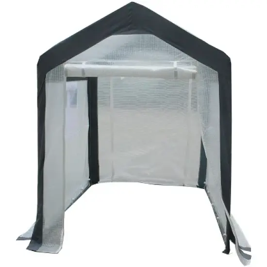 Spring Gardener Gable Enclosed UV Resistant Walk In Outdoor Garden Greenhouse with Screened Roll Up Windows and Fabric Cover image {5}