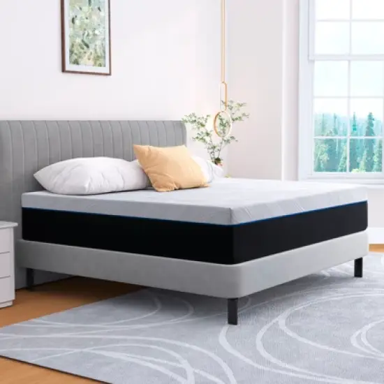 Twolike 14 Inches Tight Top Medium Firm Memory Foam Mattress, Infused with Gel for more Breathable and Pressure Relief, Mattress in a Box image {2}