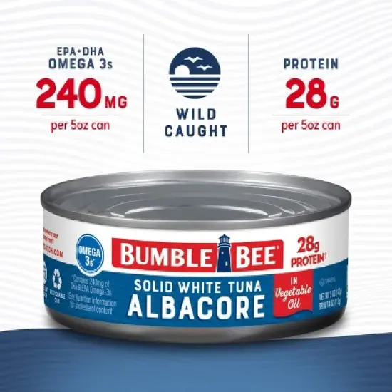 Bumble Bee Solid White Albacore Tuna in Vegetable Oil - 5oz image {7}