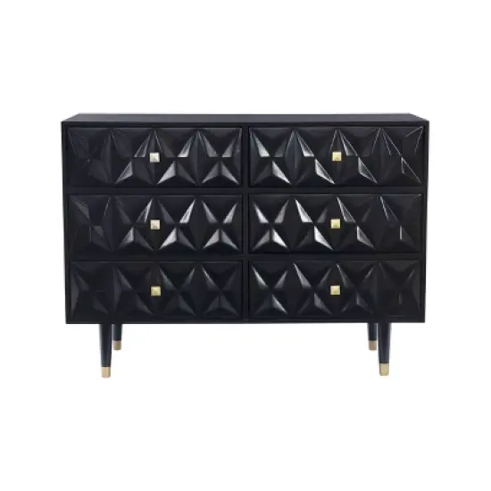 6 Drawer Geo Textured Dresser - Linon image {1}