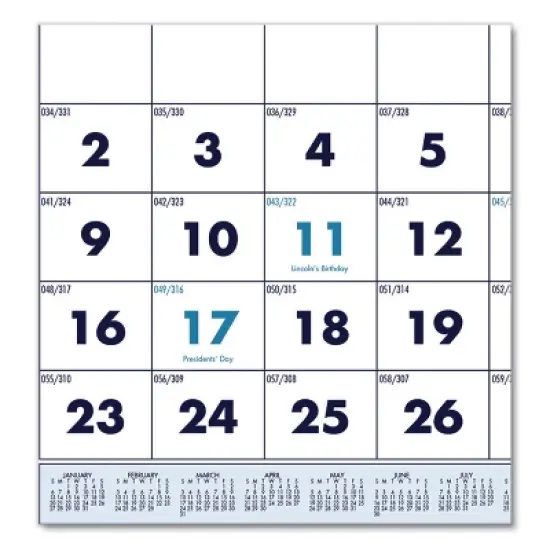 Recycled Three-Month Format Wall Calendar, Vertical Orientation, 12.25 x 26, White Sheets, 14-Month: Dec 2025 to Jan 2027 image {2}