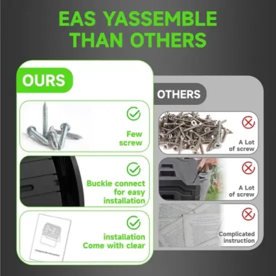 Dual Chamber Tumbling Composter 43 Gallon Large Outdoor Tumbling Composter Efficient Batch Composting Easy Turn Design image {3}