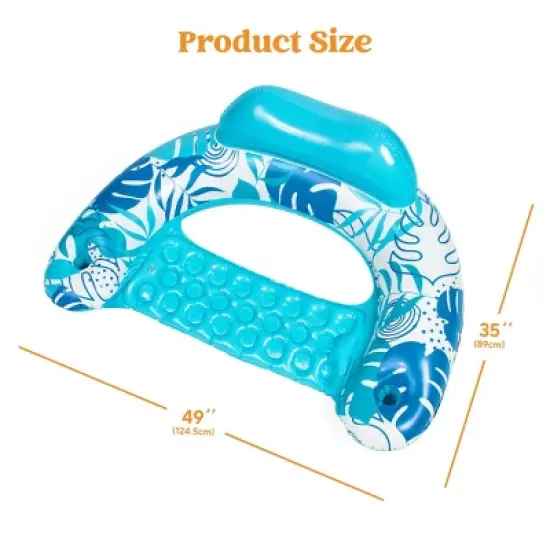 Joyfy 2/4 Packs Inflatable Pool Floats Chair, Pool Lounge Chairs with Cup Holders, Hammock Noodle Mat for Adult Summer Water Fun Swimming Party Beach image {6}