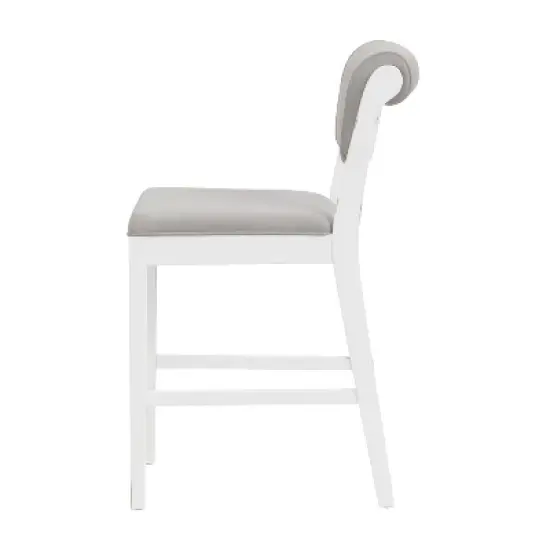 Clarion Wood and Upholstered Panel Back Counter Height Stool Sea White - Hillsdale Furniture image {6}
