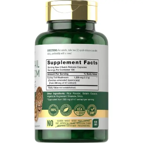 Carlyle  Turkey Tail Mushroom 1200mg | 200 Capsules image {1}