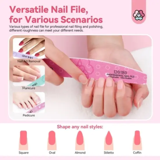 Saviland Pro Gradient Grit System: 16-Pc Dual-Side Buffers w/100-4000 Grit Range - Salon Shaping & Shine Essentials image {1}