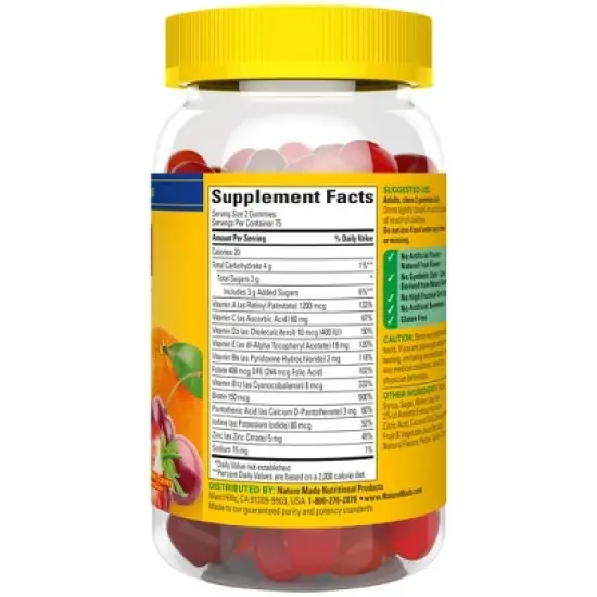 Nature Made Multivitamin Gummies - Orange, Cherry & Mixed Berry - 150ct image {1}