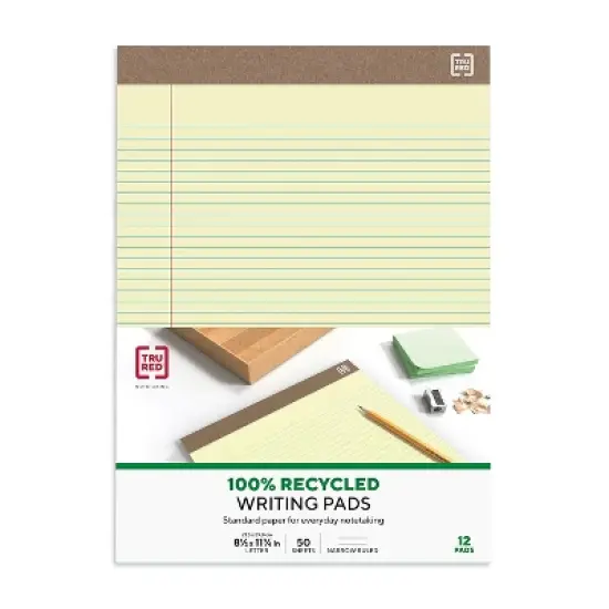 MyOfficeInnovations Notepads 8.5" x 11.75" Narrow Yellow 50 Sh./Pad 12 Pads/PK 354743 image {3}