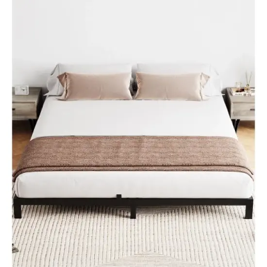 6 to 14 Inch Bed Frame with Under Bed Storage, Heavy Duty Metal Platform - Easy Assembly, No Box Spring Needed, Black image {10}