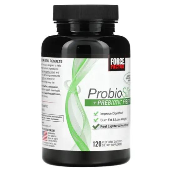 Force Factor ProbioSlim + Prebiotic Fiber Weight Loss Supplement for Women and Men, Probiotic and Prebiotic Digestive Health Support with Green Tea image {3}