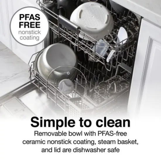 Proctor Silex 16 Cup Rice Cooker & Steamer - 37527: 500W, Stay-Cool Handles, Removable Bowl, Dishwasher-Safe Parts image {5}