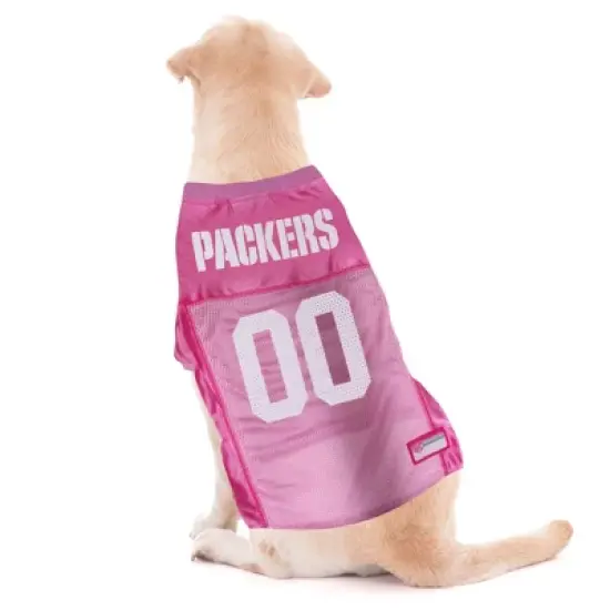 NFL Green Bay Packers Pets First Pink Pet Football Jersey - XS image {2}